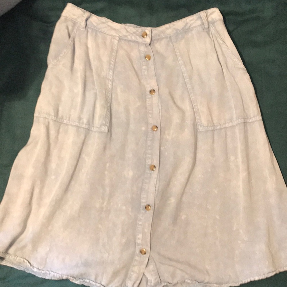 Chambray midi skirt